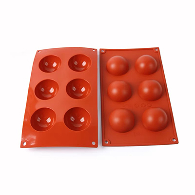 6 Holes non-stick spherical Silicone Cake Mold