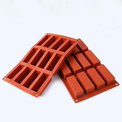 12 Holes non-stick rectangle Silicone Cake Mold